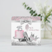 Invitation Quinceanera rose et argent Princesse 15e anniversa (Debout devant)