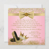 Invitation Quinceanera rose et or Princesse 15e anniversaire (Dos)