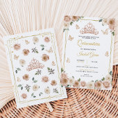 Invitation Quinceañera rose et or rose