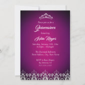 Invitation Quinceanera rose étincelle diamant Tiara Bow (Dos)