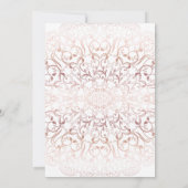 Invitation Quinceanera rose feuille d'or dentelle or parties  (Dos)