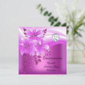 Invitation Quinceanera Rose Floral Diamond fête d'anniversair (Debout devant)