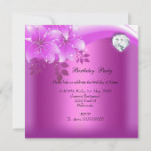 Invitation Quinceanera Rose Floral Diamond fête d'anniversair (Dos)