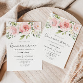 Invitation Quinceanera rose florale 15e anniversaire