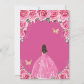 Invitation Quinceañera Rose Fuchsia Floral Princess Butterfly (Dos)