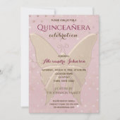 Invitation Quinceanera Rose Gold 15e anniversaire (Devant)