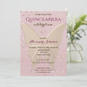 Invitation Quinceanera Rose Gold 15e anniversaire (Debout devant)