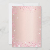 Invitation Quinceanera rose or rose brillant luxe (Dos)