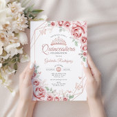 Invitation Quinceanera Rose or rose floral rose rose