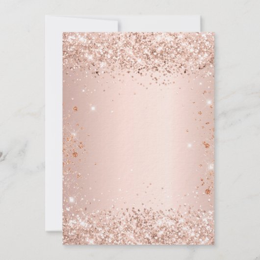 Invitation Quinceanera rose or rousse parties scintillant pou (Dos)