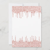 Invitation Quinceanera rose parties scintillant or gouttes ro (Dos)