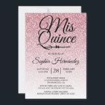 Invitation Quinceañera Rose Parties scintillant rose 15e anni<br><div class="desc">Une parties scintillant rose rose moderne et glamour design ombre Quinceañera 15 anniversaire invitation présente le texte "Mis Quince" en noir chic manuscrit calligraphie. Parfait invitation à la fête du 15ème anniversaire pour une Quinceañera glamour, parfait pour elle, la fashionista qui aime motif moderne, étincelant, luxe et glamour. Conçu exclusivement...</div>