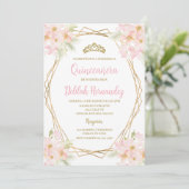 Invitation quinceañera rose rose (Debout devant)