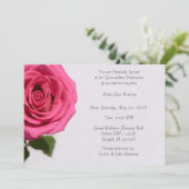 Invitation Quinceañera rose rose simple (Debout devant)