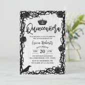 Invitation Quinceanera Rose Thorn Dark Fairy Tale Anniversair (Debout devant)