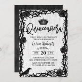 Invitation Quinceanera Rose Thorn Dark Fairy Tale Anniversair (Devant / Derrière)
