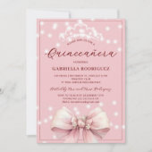 Invitation Quinceanera rose tiara élégant 15e anniversaire (Devant)