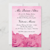 Invitation Quinceanera rose vintage fête d'anniversaire (Devant)