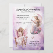 Invitation Quinceañera rose whimsical filles aquarelle (Devant)