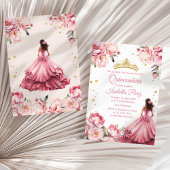 Invitation Quinceanera Rosée Rose princesse robe Tiara