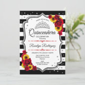 Invitation Quinceanera - Roses de tournesols (Debout devant)