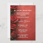 Invitation Quinceanera Roses rouges et couronne (Dos)