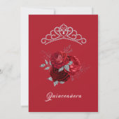 Invitation Quinceanera Roses rouges et Parties scintillant d' (Dos)