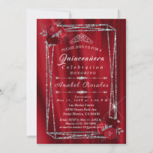 Quinceanera Roses rouges et Parties scintillant d'