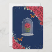 Invitation Quinceañera Roses Rouges Princesse Roses Jaunes Bl (Dos)