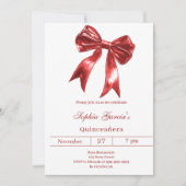 Invitation Quinceanera rouge cor (Devant)