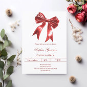 Invitation Quinceanera rouge cor
