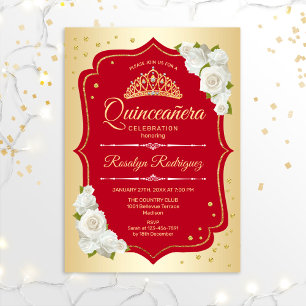 Invitation Quinceanera - Rouge or