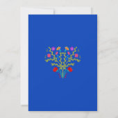 Invitation Quinceanera Royal Blue Fleurs mexicaines Anniversa (Dos)
