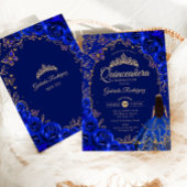 Invitation Quinceanera Royal Blue Gold
