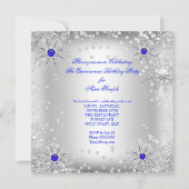 Invitation Quinceanera Royal Blue Silver Winter Wonderland (Dos)