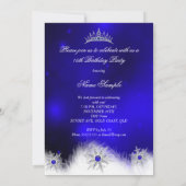 Invitation Quinceanera Royal Blue Snowflake 15e anniversaire (Dos)