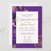 Invitation Quinceanera Royale Violet Ouest Charro 2 Côtés Dan (Dos)