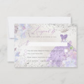 Invitation Quinceanera RSVP Dusty Purple Parties scintillant (Dos)