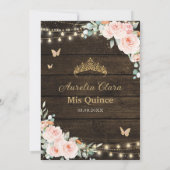 Invitation Quinceañera Rustic Blush Floral Enchanted Forest (Dos)
