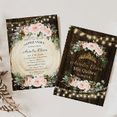 Invitation Quinceañera Rustic Blush Floral Enchanted Forest