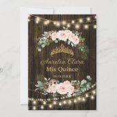 Invitation Quinceanera Rustique Blush Floral Enchanted Forest (Dos)