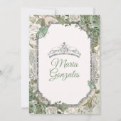 Invitation Quinceañera Sage Vert & Papillon de la Couronne Ar (Dos)