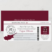 Invitation Quinceanera Silver Grey et Bourgogne CHYPRE Invita (Devant / Derrière)