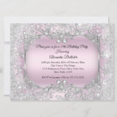 Invitation Quinceanera Silver rose Tiara Winter Wonderland 2 (Dos)
