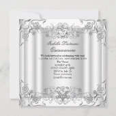 Invitation Quinceanera Silver White Diamond Tiara 15ème Parti (Dos)
