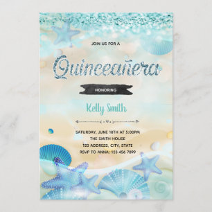 Invitation Quinceanera sous l'invitation de la mer