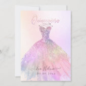 Invitation Quinceañera, Sparkle Gown, Coton Candy (Devant)