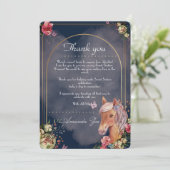 Invitation Quinceañera/Sweet 16 Cheval design Merci Note (Debout devant)