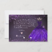Invitation Quinceanera Thank You Ultra Violet Glitter (Dos)