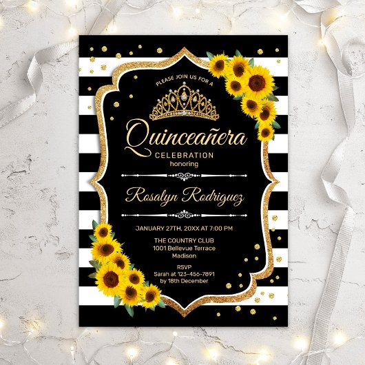 Invitation Quinceanera - Tirages de tournesol